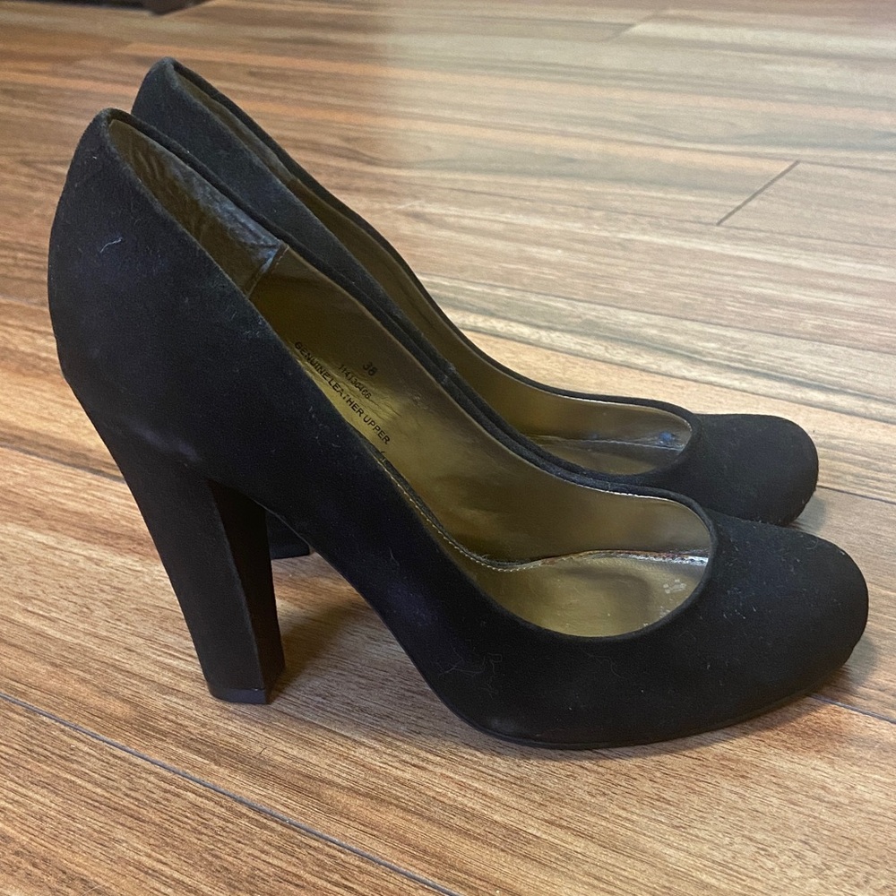 David Dixon Black Suede High Heel Pumps